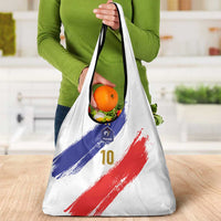 Custom France Foorball Grocery Bag Les Bleus Tricolor Brush Style - Wonder Print Shop
