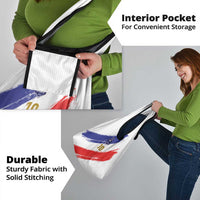 Custom France Foorball Grocery Bag Les Bleus Tricolor Brush Style - Wonder Print Shop
