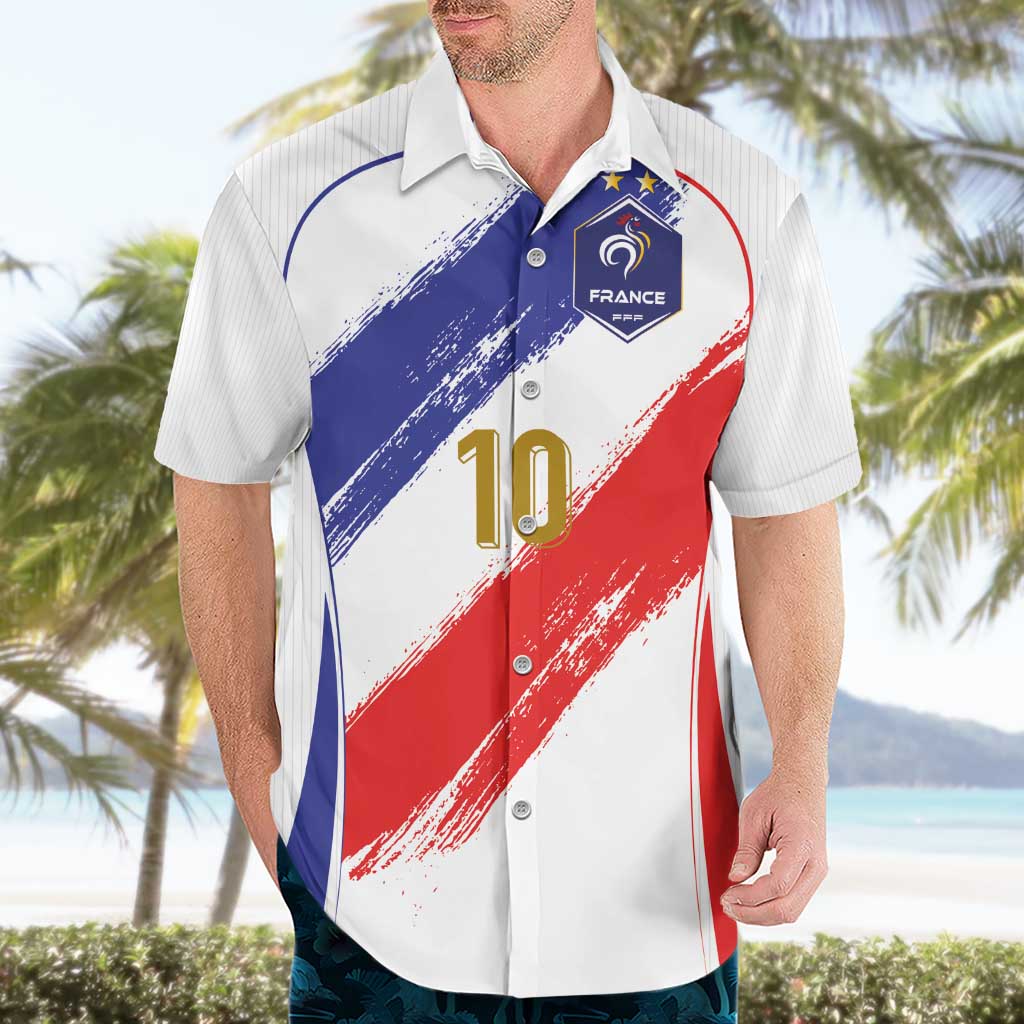 Custom France Foorball Hawaiian Shirt Les Bleus Tricolor Brush Style - Wonder Print Shop