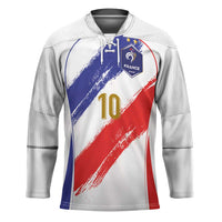 Custom France Foorball Hockey Jersey Les Bleus Tricolor Brush Style - Wonder Print Shop