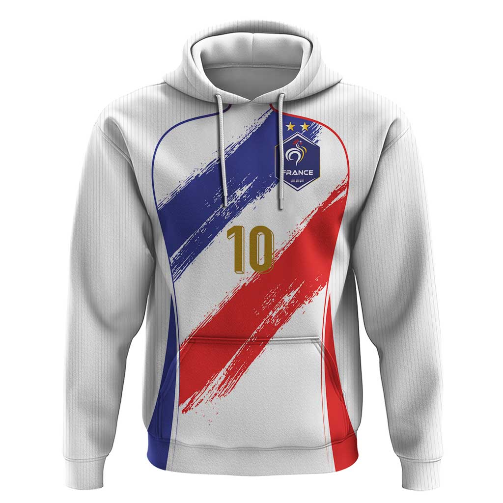 Custom France Foorball Hoodie Les Bleus Tricolor Brush Style - Wonder Print Shop