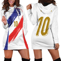 Custom France Foorball Hoodie Dress Les Bleus Tricolor Brush Style - Wonder Print Shop