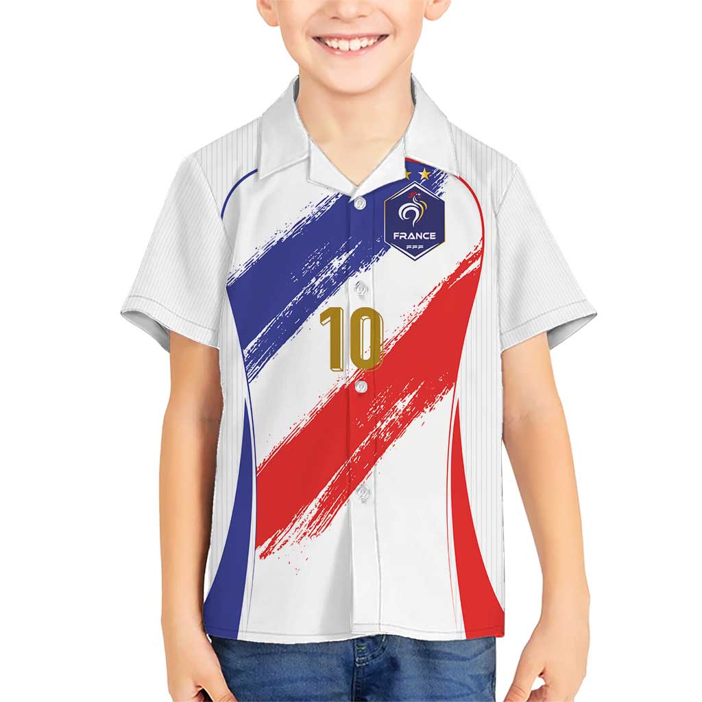 Custom France Foorball Kid Hawaiian Shirt Les Bleus Tricolor Brush Style - Wonder Print Shop