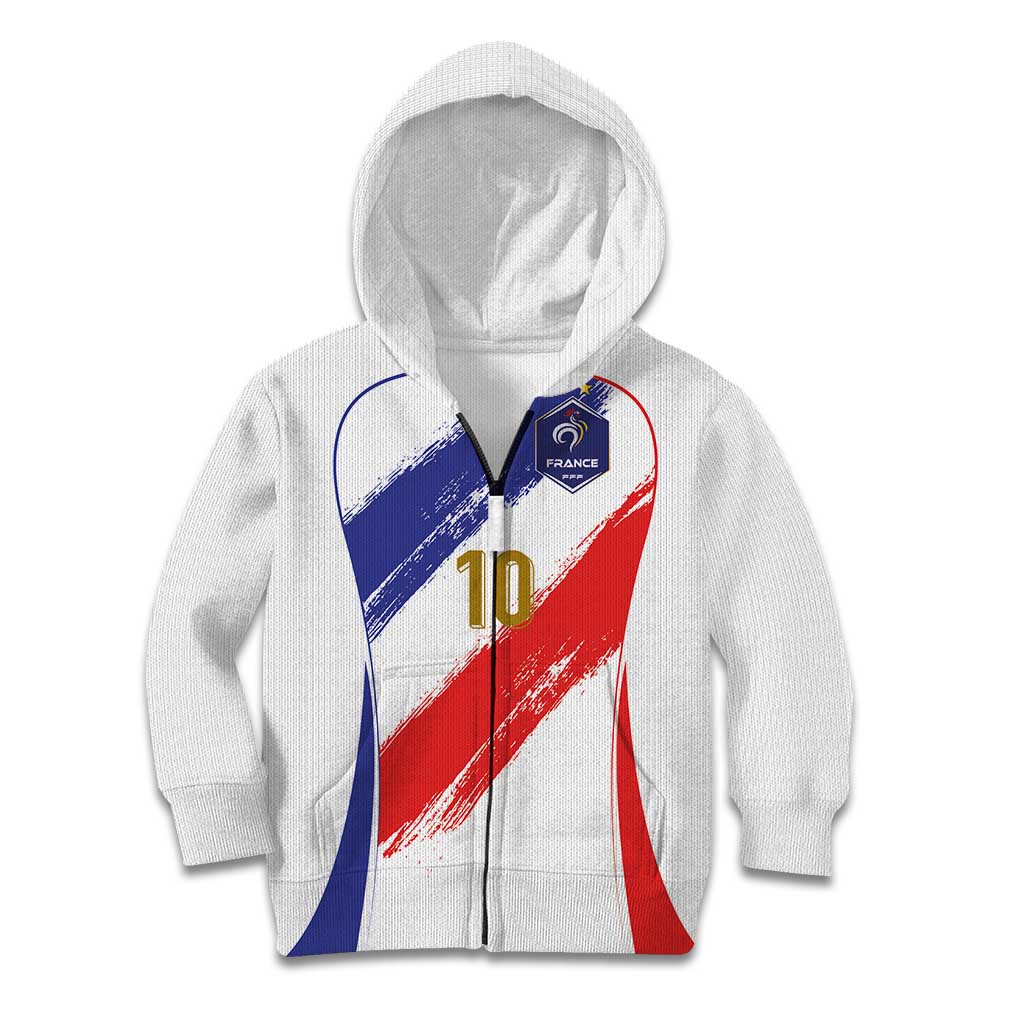 Custom France Foorball Kid Hoodie Les Bleus Tricolor Brush Style - Wonder Print Shop