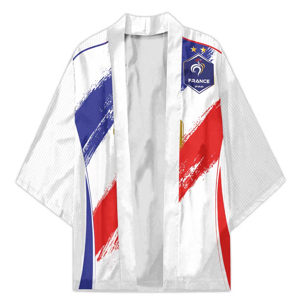 Custom France Foorball Kimono Les Bleus Tricolor Brush Style - Wonder Print Shop