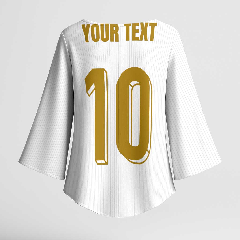 Custom France Foorball Kimono Sleeve Blouse Les Bleus Tricolor Brush Style - Wonder Print Shop