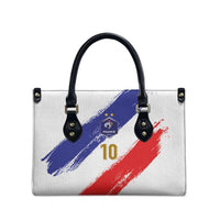 Custom France Foorball Leather Bag Les Bleus Tricolor Brush Style - Wonder Print Shop