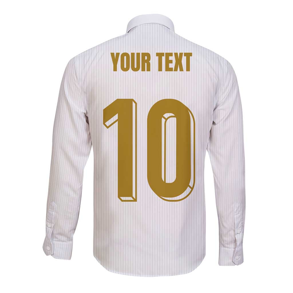 Custom France Foorball Long Sleeve Button Shirt Les Bleus Tricolor Brush Style - Wonder Print Shop