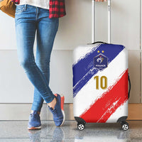 Custom France Foorball Luggage Cover Les Bleus Tricolor Brush Style - Wonder Print Shop