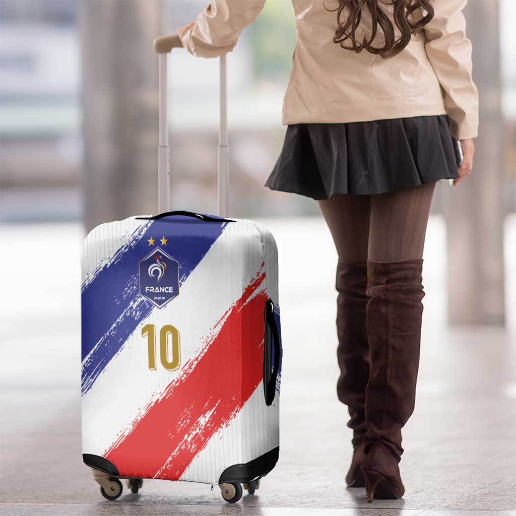 Custom France Foorball Luggage Cover Les Bleus Tricolor Brush Style - Wonder Print Shop