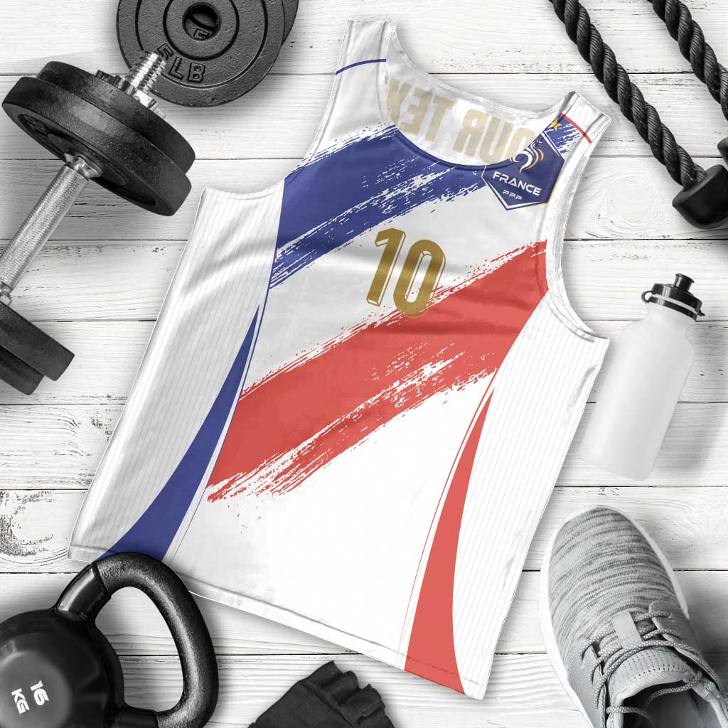 Custom France Foorball Men Tank Top Les Bleus Tricolor Brush Style - Wonder Print Shop