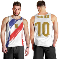 Custom France Foorball Men Tank Top Les Bleus Tricolor Brush Style - Wonder Print Shop