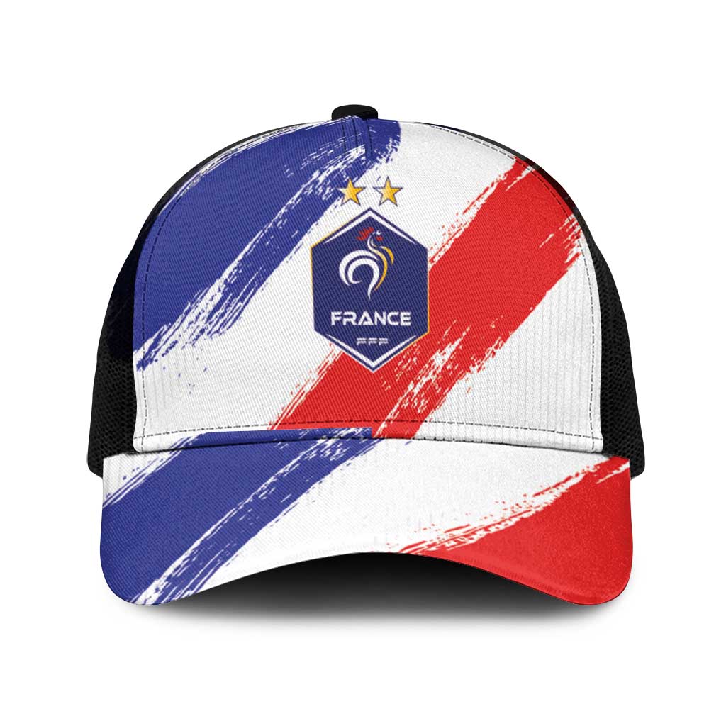 France Foorball Mesh Trucker Cap Les Bleus Tricolor Brush Style - Wonder Print Shop