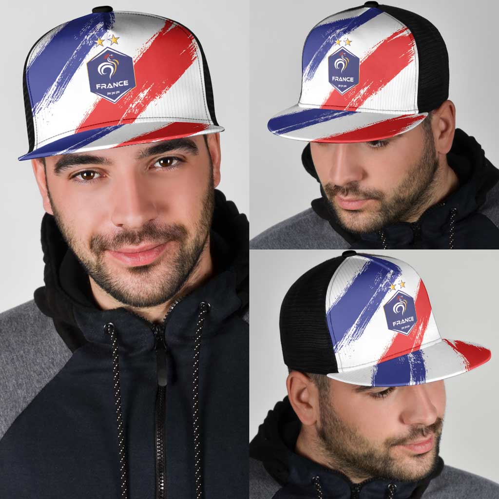 France Foorball Mesh Trucker Cap Les Bleus Tricolor Brush Style - Wonder Print Shop