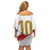 Custom France Foorball Off Shoulder Short Dress Les Bleus Tricolor Brush Style - Wonder Print Shop
