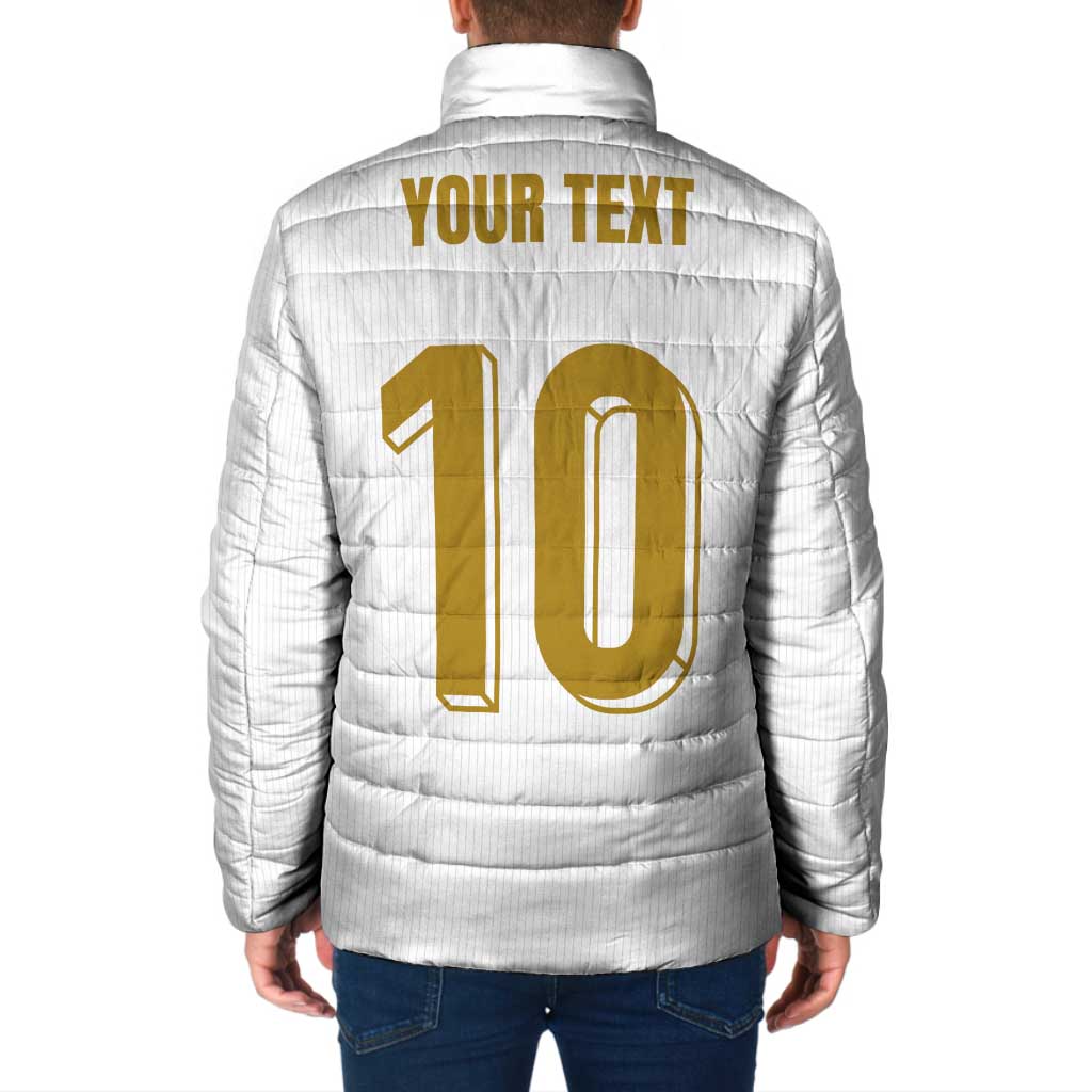 Custom France Foorball Padded Jacket Les Bleus Tricolor Brush Style - Wonder Print Shop