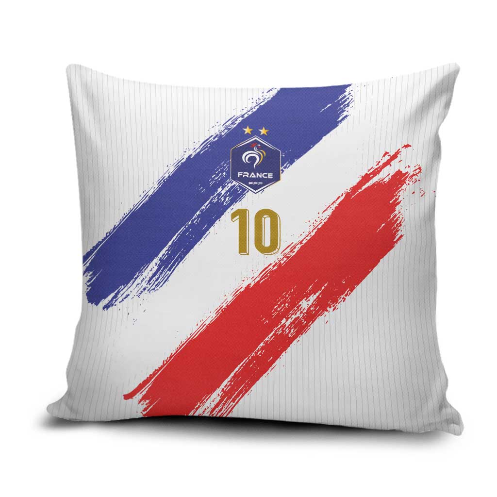 Custom France Foorball Pillow Cover Les Bleus Tricolor Brush Style - Wonder Print Shop