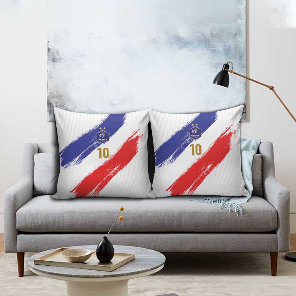 Custom France Foorball Pillow Cover Les Bleus Tricolor Brush Style - Wonder Print Shop