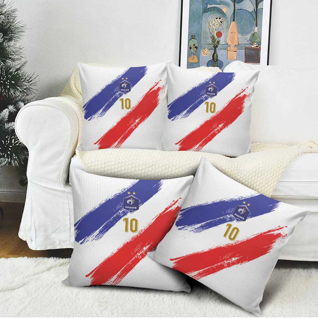 Custom France Foorball Pillow Cover Les Bleus Tricolor Brush Style - Wonder Print Shop