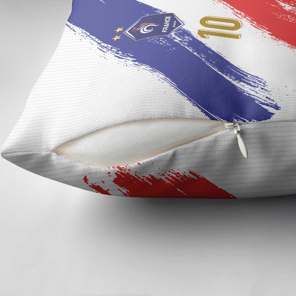 Custom France Foorball Pillow Cover Les Bleus Tricolor Brush Style - Wonder Print Shop