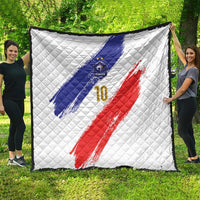 Custom France Foorball Quilt Les Bleus Tricolor Brush Style - Wonder Print Shop