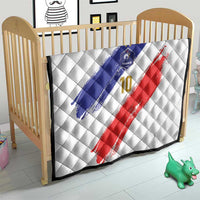 Custom France Foorball Quilt Les Bleus Tricolor Brush Style - Wonder Print Shop