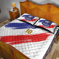 Custom France Foorball Quilt Bed Set Les Bleus Tricolor Brush Style - Wonder Print Shop