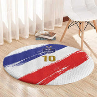 Custom France Foorball Round Carpet Les Bleus Tricolor Brush Style - Wonder Print Shop