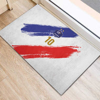 Custom France Foorball Rubber Doormat Les Bleus Tricolor Brush Style - Wonder Print Shop