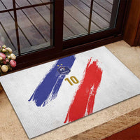 Custom France Foorball Rubber Doormat Les Bleus Tricolor Brush Style - Wonder Print Shop