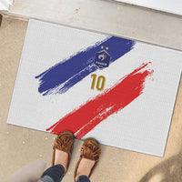Custom France Foorball Rubber Doormat Les Bleus Tricolor Brush Style - Wonder Print Shop