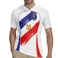 Custom France Foorball Rugby Jersey Les Bleus Tricolor Brush Style - Wonder Print Shop