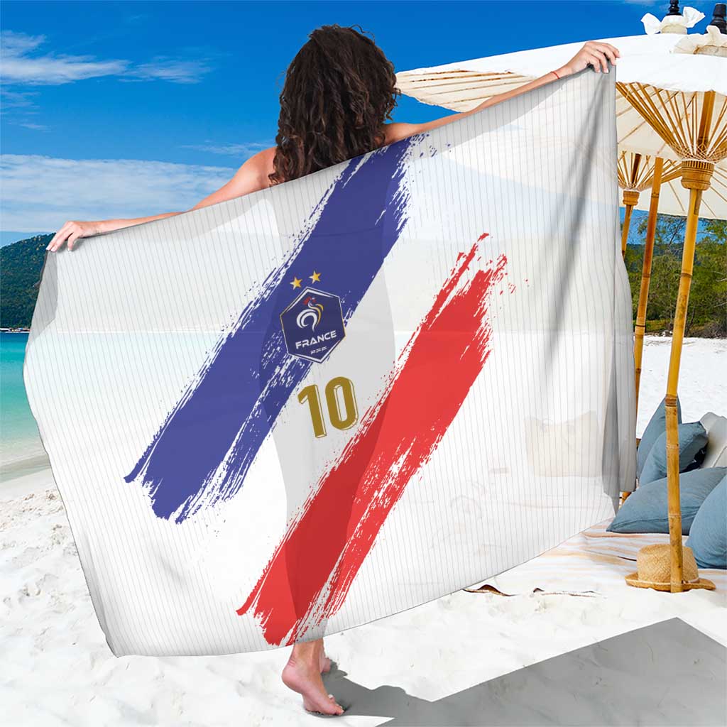 Custom France Foorball Sarong Les Bleus Tricolor Brush Style - Wonder Print Shop