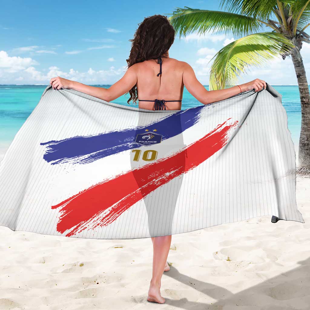Custom France Foorball Sarong Les Bleus Tricolor Brush Style - Wonder Print Shop