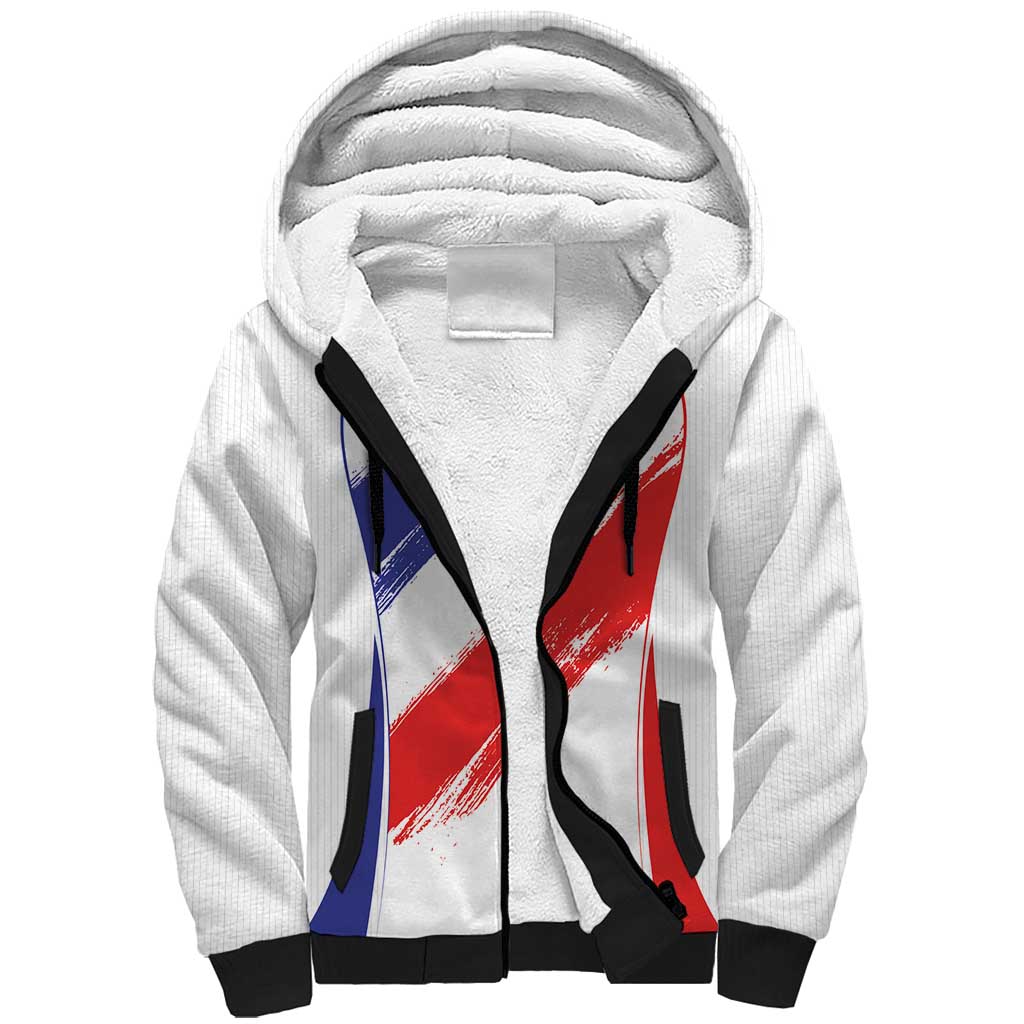 Custom France Foorball Sherpa Hoodie Les Bleus Tricolor Brush Style - Wonder Print Shop
