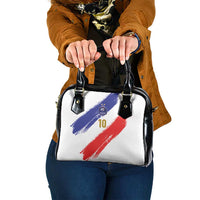 Custom France Foorball Shoulder Handbag Les Bleus Tricolor Brush Style - Wonder Print Shop