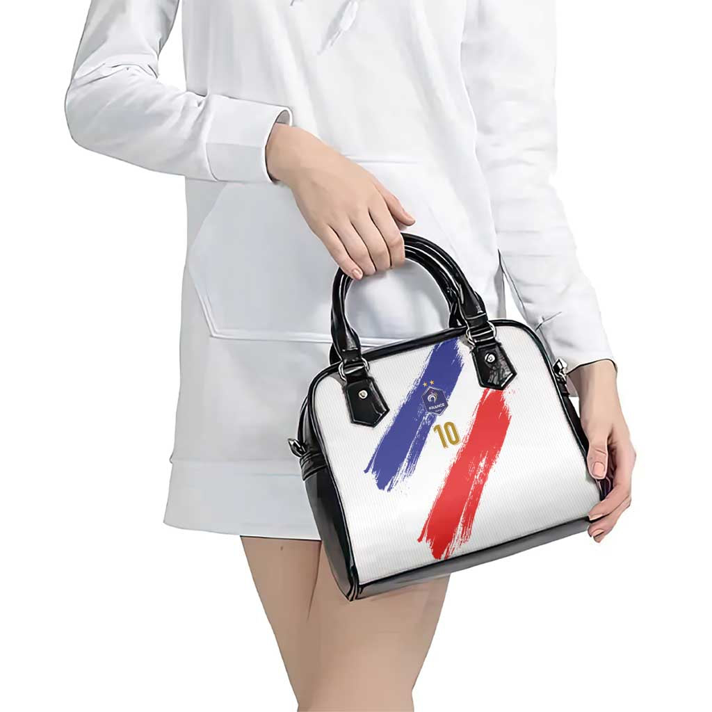Custom France Foorball Shoulder Handbag Les Bleus Tricolor Brush Style - Wonder Print Shop