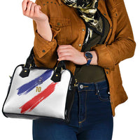 Custom France Foorball Shoulder Handbag Les Bleus Tricolor Brush Style - Wonder Print Shop