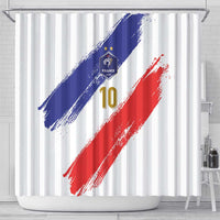 Custom France Foorball Shower Curtain Les Bleus Tricolor Brush Style - Wonder Print Shop