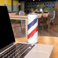 Custom France Foorball Skinny Tumbler Les Bleus Tricolor Brush Style - Wonder Print Shop