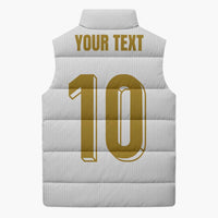 Custom France Foorball Sleeveless Puffer Jacket Les Bleus Tricolor Brush Style - Wonder Print Shop