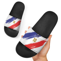 Custom France Foorball Slide Sandals Les Bleus Tricolor Brush Style - Wonder Print Shop