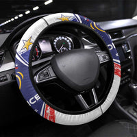 France Foorball Steering Wheel Cover Les Bleus Tricolor Brush Style - Wonder Print Shop