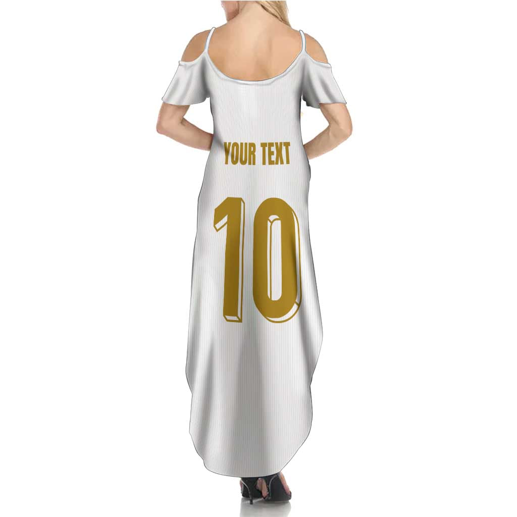 Custom France Foorball Summer Maxi Dress Les Bleus Tricolor Brush Style - Wonder Print Shop