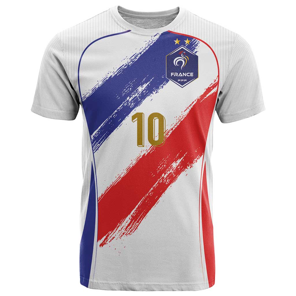 Custom France Foorball T Shirt Les Bleus Tricolor Brush Style - Wonder Print Shop