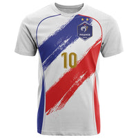 Custom France Foorball T Shirt Les Bleus Tricolor Brush Style - Wonder Print Shop