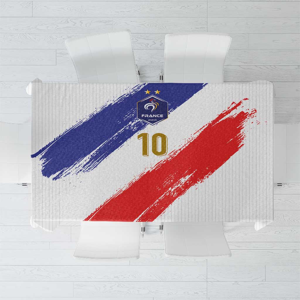 Custom France Foorball Tablecloth Les Bleus Tricolor Brush Style - Wonder Print Shop