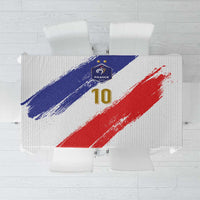 Custom France Foorball Tablecloth Les Bleus Tricolor Brush Style - Wonder Print Shop