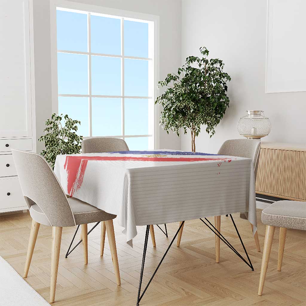 Custom France Foorball Tablecloth Les Bleus Tricolor Brush Style - Wonder Print Shop
