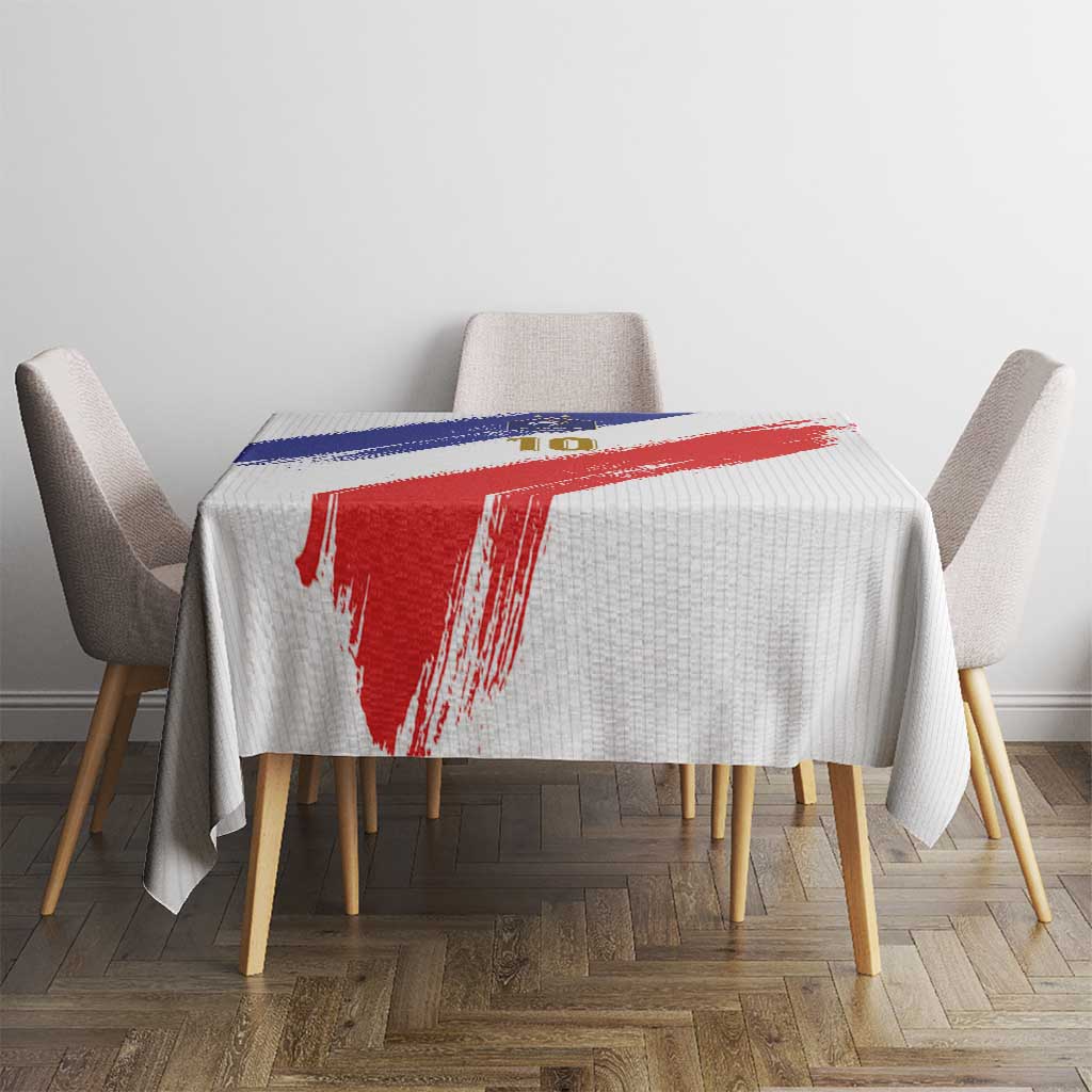 Custom France Foorball Tablecloth Les Bleus Tricolor Brush Style - Wonder Print Shop